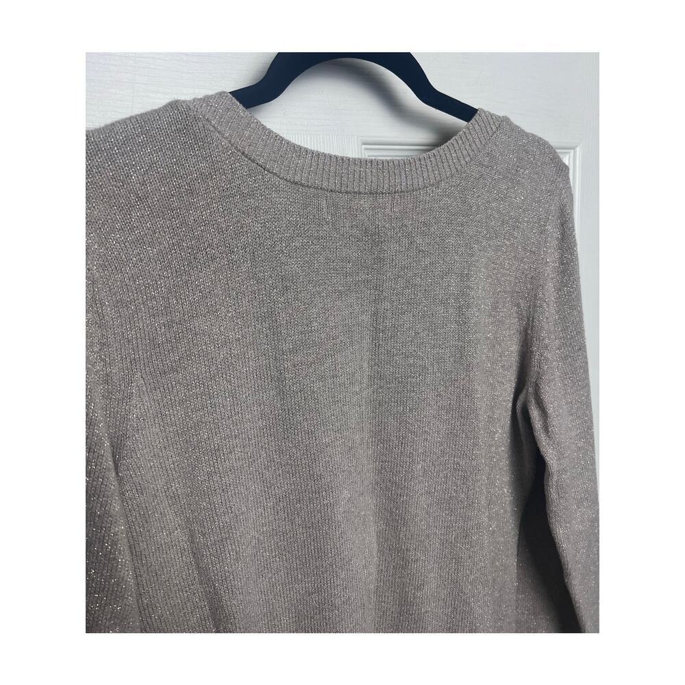 Banana Republic Women's Cable Knit Metallic Sweater Shoulder Button Size XL - Picture 8 of 9